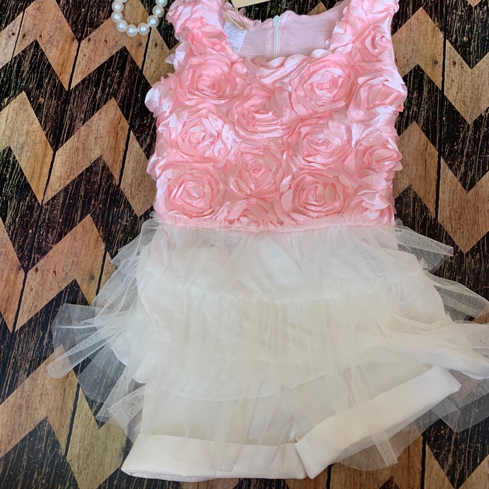 MiaBelleBaby Couture Dress & Short set Pink floral